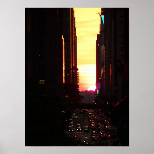 Manhattanhenge Sunset New York City, medium Poster (Voorkant)
