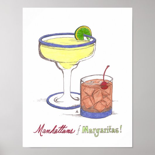 Manhattans en Margaritas |  Poster (Voorkant)