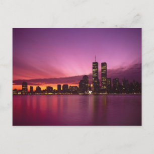 Manhattans silhouet en Hudsonrivier, New York, Briefkaart