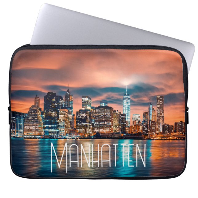 Manhatten Cityscape Laptop Sleeve (Voorkant)