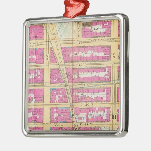 Manhatten, New York 12 Metalen Ornament (Links)