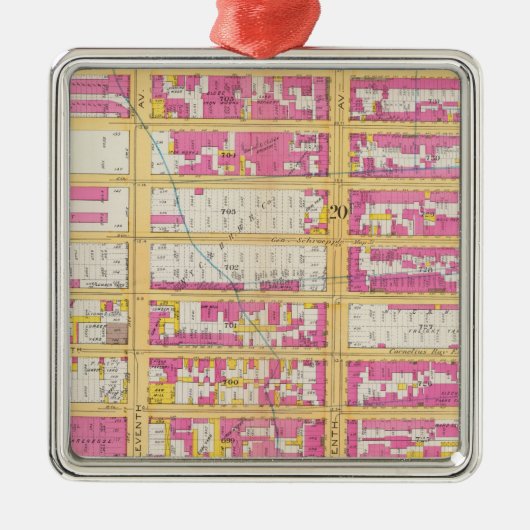 Manhatten, New York 4 Metalen Ornament (Voorkant)