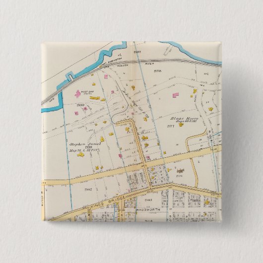 Manhatten, New York 5 Vierkante Button 5,1 Cm (Voorkant)