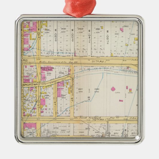 Manhatten, New York 6 Metalen Ornament (Voorkant)