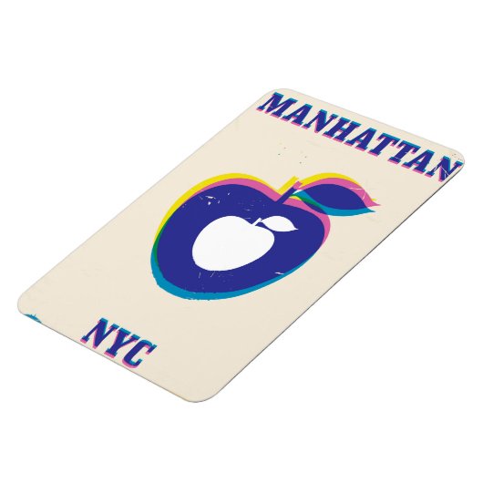 Manhatten NYC "Big Apple"-reisposter Magneet (Linkerzijde)