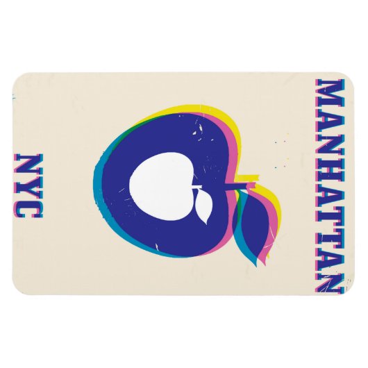 Manhatten NYC "Big Apple"-reisposter Magneet (Horizontaal)