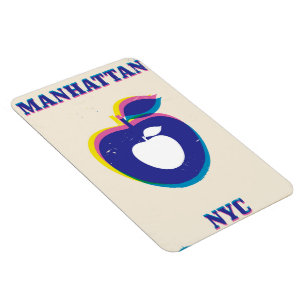 Manhatten NYC vintage 'Grote Appel' Reisposter Magneet