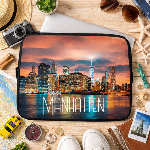 Manhatten stadsgezicht laptop sleeve