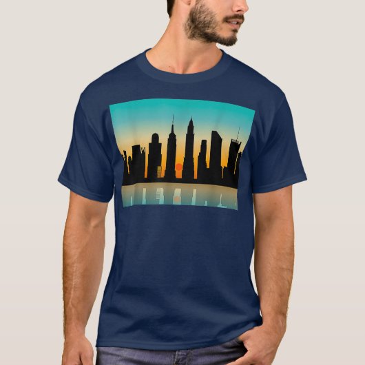 Manhattenhedge NYC Sunset Manhatten New York T-shirt (Voorkant)