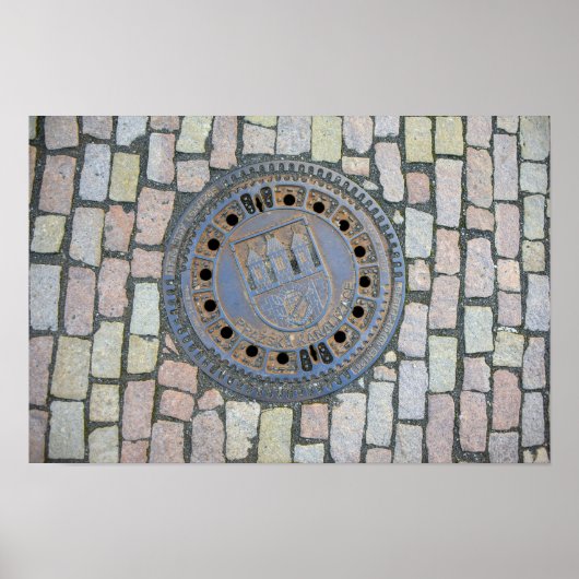 Manhole-afdekking, Praagse burcht, Tsjechië Poster (Voorkant)