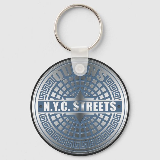 Manhole Covers Queens Sleutelhanger (Voorkant)