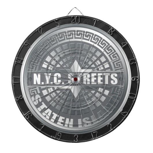 Manhole Staten Island Gray Dartbord (Voorkant)