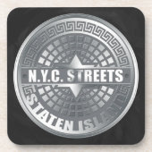 Manhole Staten Island Gray Drankjes Onderzetter (Voorkant)