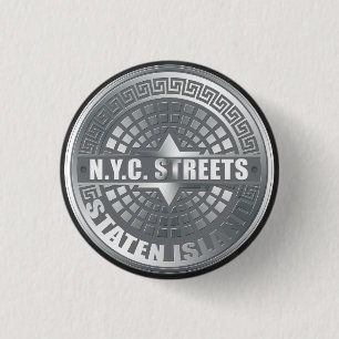 Manhole Staten Island Gray Ronde Button 3,2 Cm