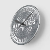Manhole Staten Island Gray Ronde Klok (Hoek)