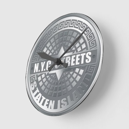 Manhole Staten Island Gray Ronde Klok (Hoek)