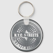 Manhole Staten Island Grijs Sleutelhanger (Voorkant)