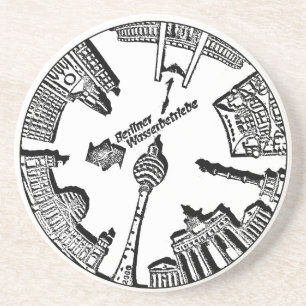 Manhole Street Hoesje Berlin Duitsland Stamp Desig Zandsteen Onderzetter