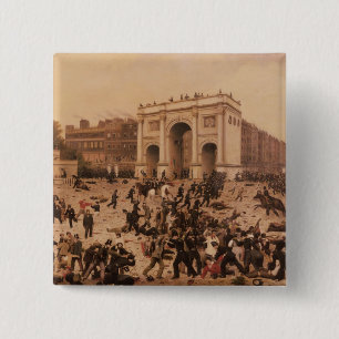 Manhood Suffrage Riots in Hyde Park, 1866 Vierkante Button 5,1 Cm