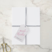 Mani Bedankt Baby shower Dank u Label, roze Cadeaulabel (Met Touw)