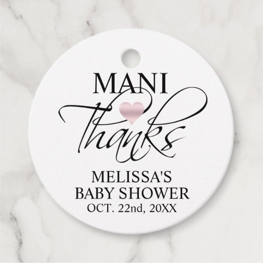 MANI Bedankt Baby shower Nail Poolse mest Bedankjes Labels (Voorkant)
