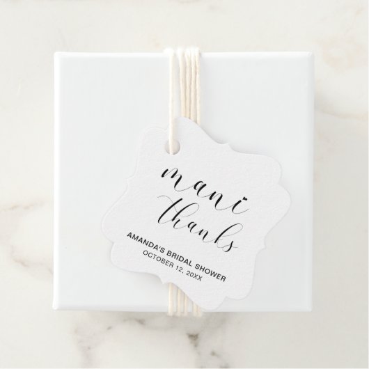 Mani Bedankt Black White Elegant Vrijgezellenfeest Bedankjes Labels (In situ)