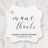 Mani Bedankt Black White Elegant Vrijgezellenfeest Bedankjes Labels (Voorkant)