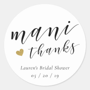 Mani Bedankt Bruidsfeest Nagellak Favor Ronde Sticker