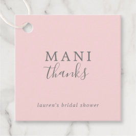 Mani Bedankt Eenvoudige Roze en Grijze Bruidsfeest Bedankjes Labels