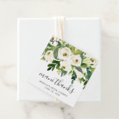Mani Bedankt Elegant White Floral Vrijgezellenfees Bedankjes Labels (In situ)