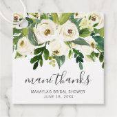 Mani Bedankt Elegant White Floral Vrijgezellenfees Bedankjes Labels (Voorkant)