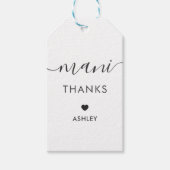 Mani Bedankt Labels, Manicure Kit Gift Label, Kraf Cadeaulabel (Voorkant)