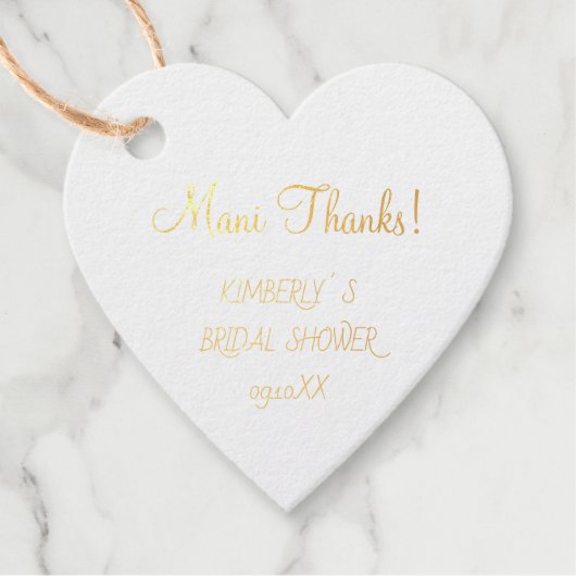 Mani bedankt nagellak patroon goud bedankjes labels (Voorkant)