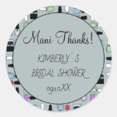 Mani bedankt nagellak ronde sticker (Voorkant)