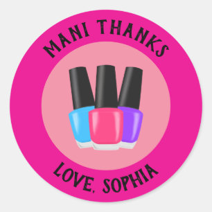 Mani Bedankt Spa Party Dank u wel! Ronde Sticker