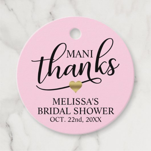 Mani Bedankt Vrijgezellenfeest roze nagellak Bedankjes Labels (Voorkant)