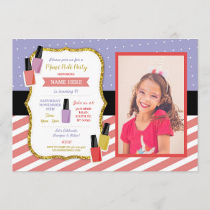 Mani Pedi Beauty Spa Birthday Party Pamper Foto Kaart