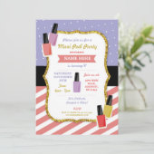 Mani Pedi Beauty Spa Birthday Party Pamper Pools Kaart (Staand voorkant)