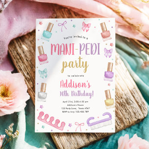 Mani-Pedi Feestje Manicure en Pedicure Boog Verjaa Kaart