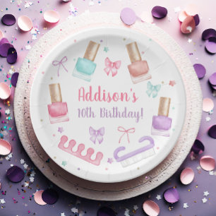 Mani-Pedi Feestje Manicure Pedicure Nagellak Papieren Bordje