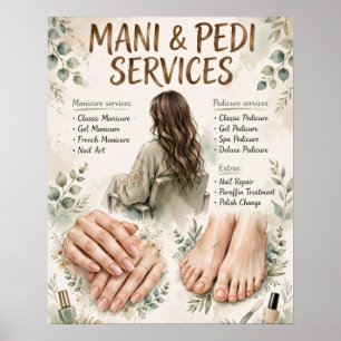 Mani & Pedi Services Boho Muurkunst Poster