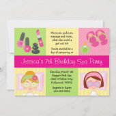 Mani Pedi Spa Birthday Party Invitation Kaart (Voorkant)