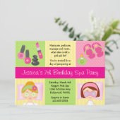 Mani Pedi Spa Birthday Party Invitation Kaart (Staand voorkant)