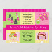 Mani Pedi Spa Birthday Party Invitation Kaart (Voorkant / Achterkant)