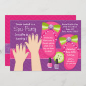 Mani Pedi Spa Birthday Party Invitation Kaart (Voorkant / Achterkant)