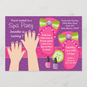 Mani Pedi Spa Birthday Party Invitation Kaart