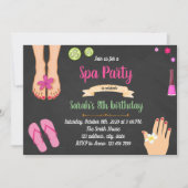 Mani pedi spa party-uitnodiging kaart (Voorkant)