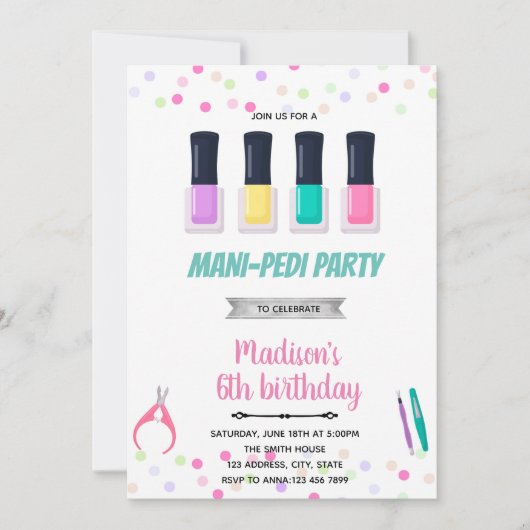 Mani pedi spa slaap verjaardag kaart (Voorkant)