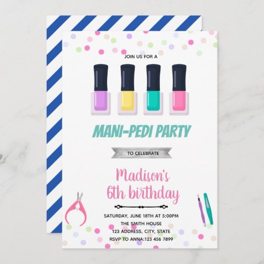 Mani pedi spa slumber verjaardag kaart (Voorkant / Achterkant)