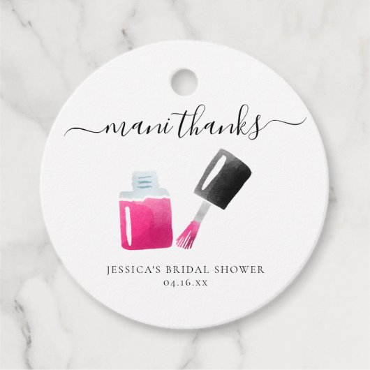 Mani Thanks | Bruiloft Favor Tag Bedankjes Labels (Voorkant)